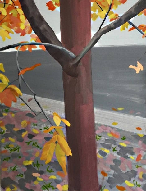 Autumn Street, 92 x 69cm, oil on canvas,2017 final